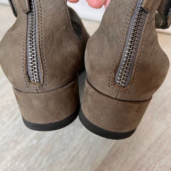 Eileen Fisher Shoes Womens Size 6 Olive Green/Gray Bovery Suede Leather Sandals - Picture 7 of 13